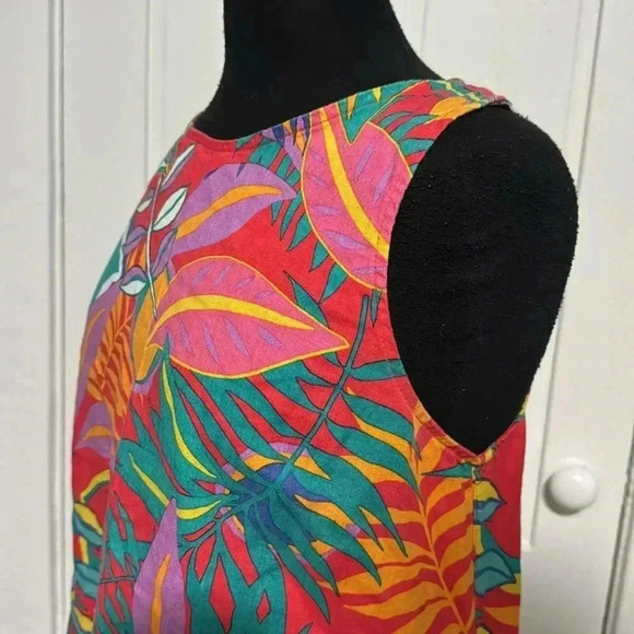 C&C California A-line pocket tropical linen dress medium - Picture 2 of 7